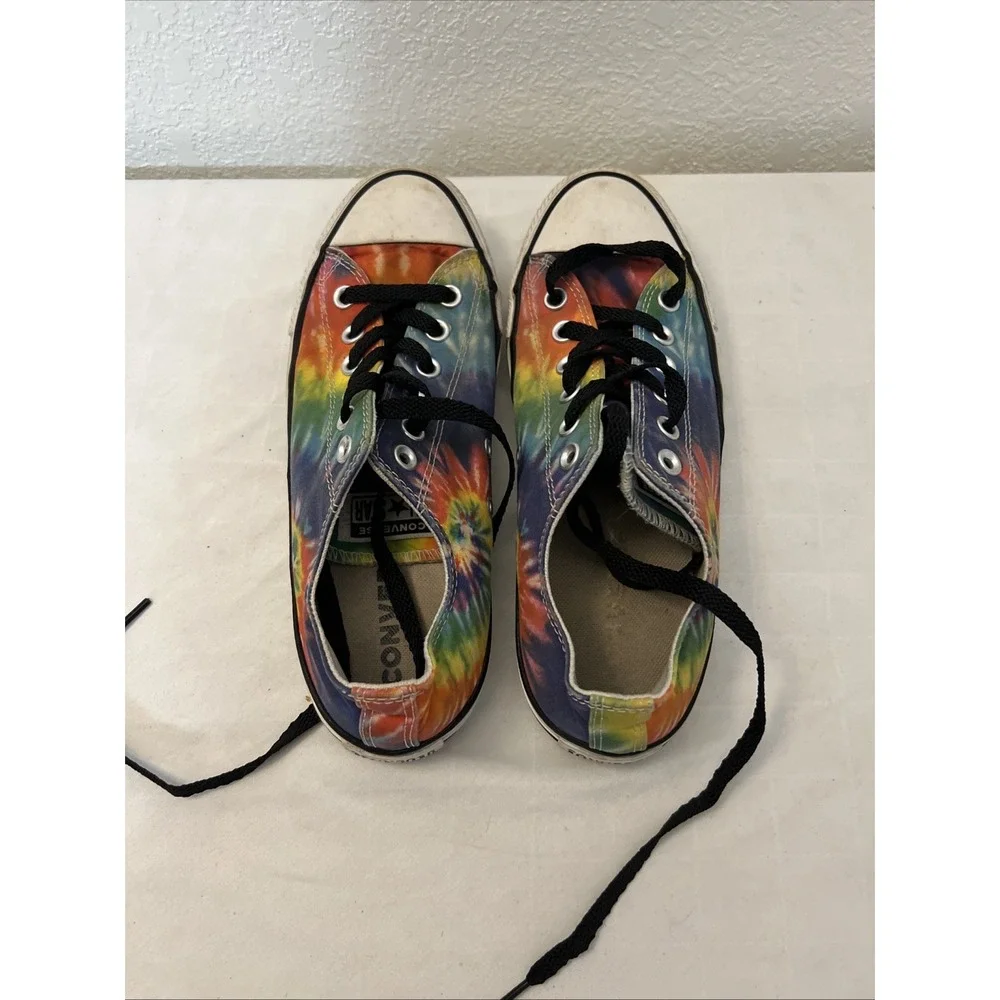 Unisex TIE DYE CONVERSE ALL STAR CHUCK TAYLOR SNEAKERS Women 7 Men 9 Rainbow - Picture 2 of 8